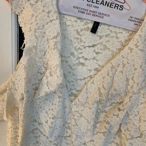 Lace cold shoulder top